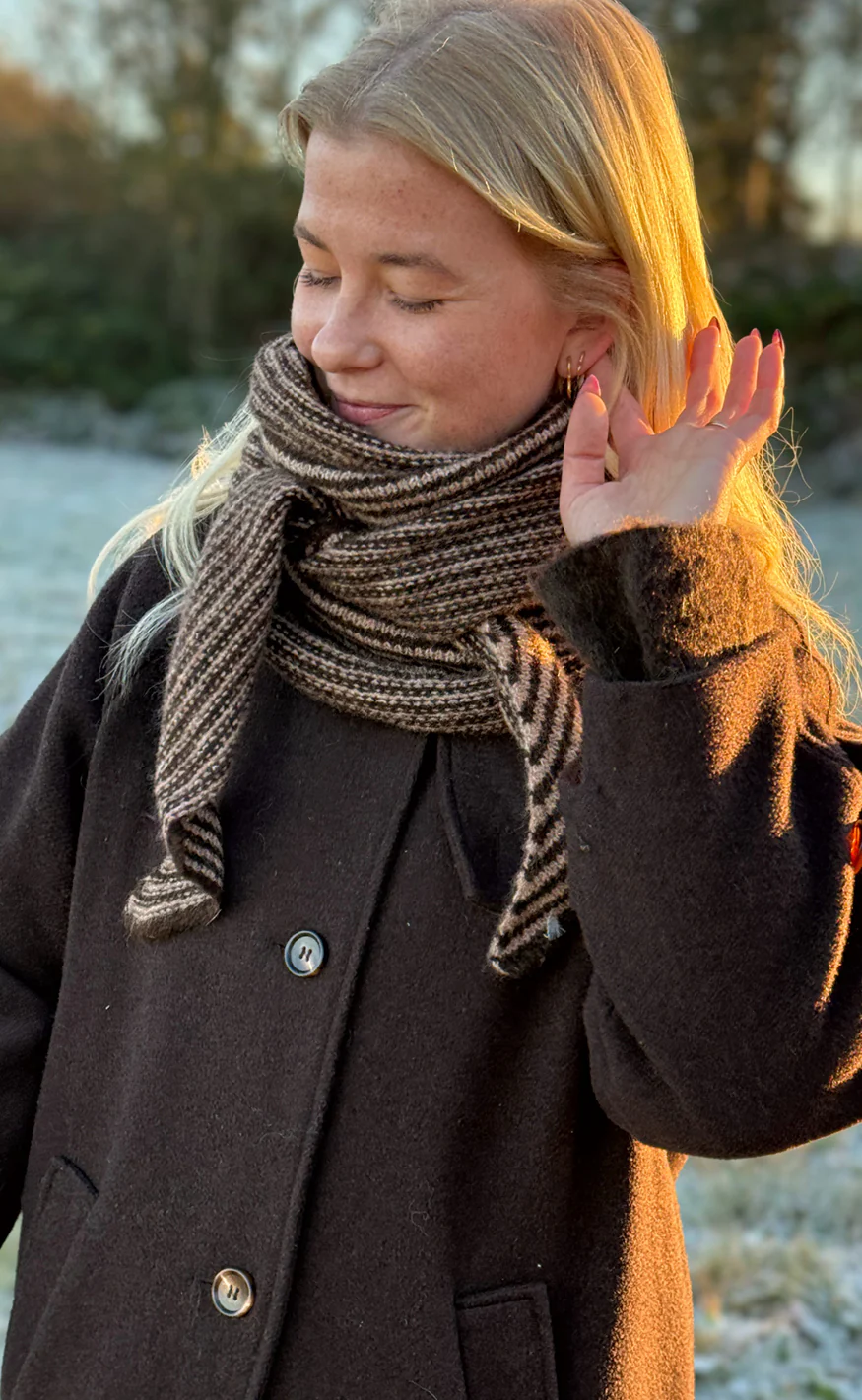 Say INA Copenhagen Tørklæde - Sophie - Brown Striped