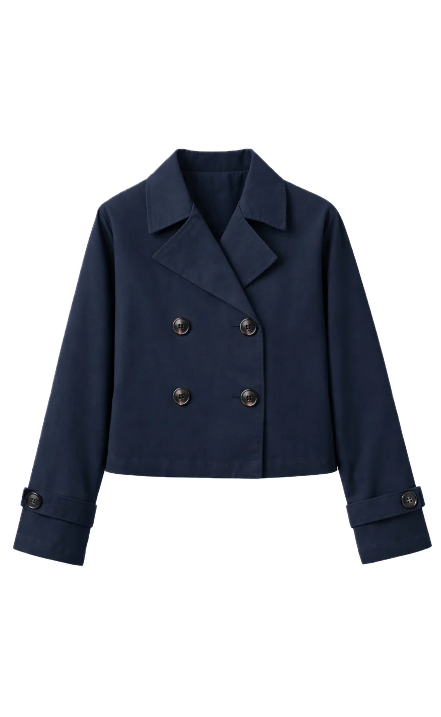 Say INA Copenhagen Trenchcoat - Laura Short - Navy Blue - Image 2