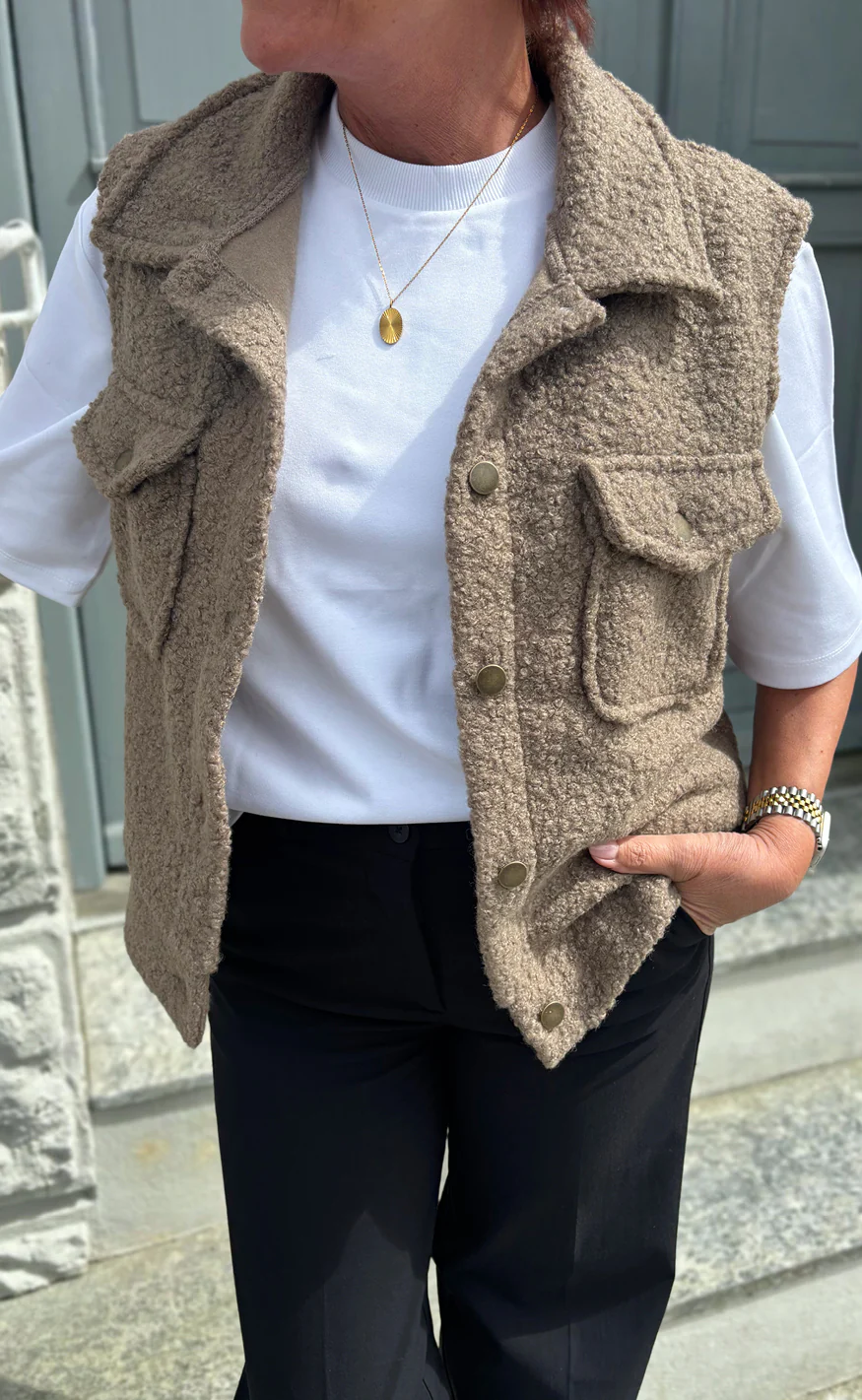 Say INA Copenhagen Vest - Fie - Brown - Image 6