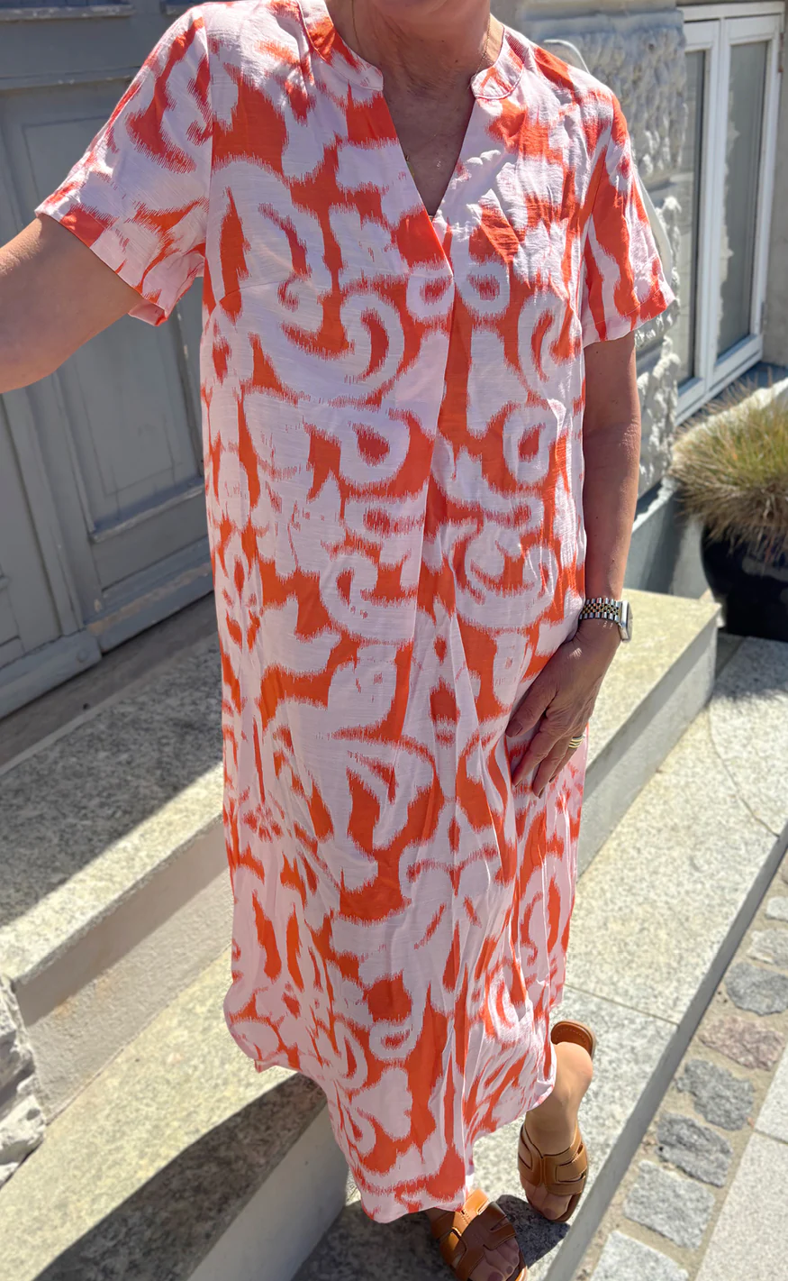 Say INA Copenhagen Kjole - Hella - Orange Flame - Image 4