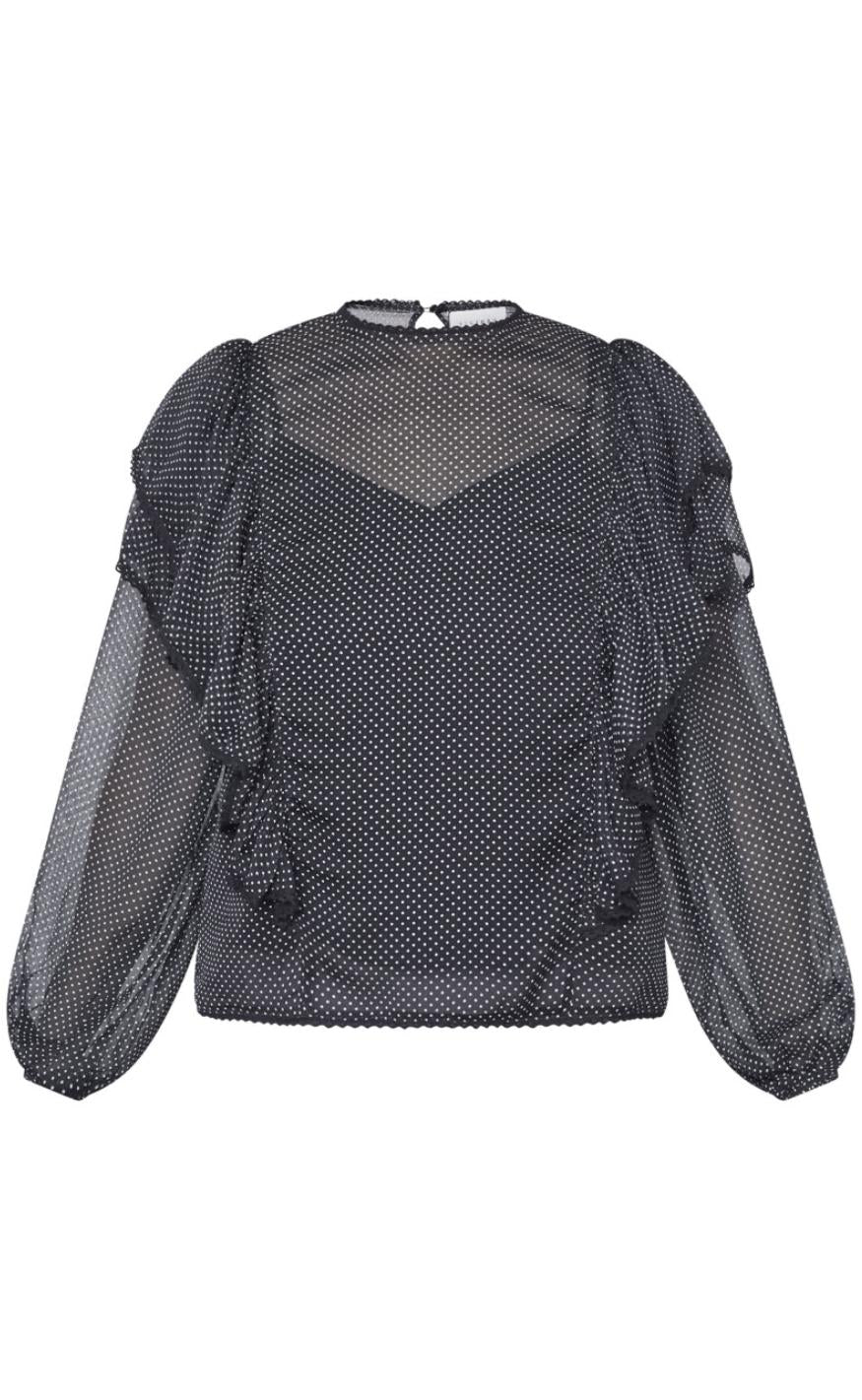 Sisters Point Bluse - Udar-LS - Black/Dot