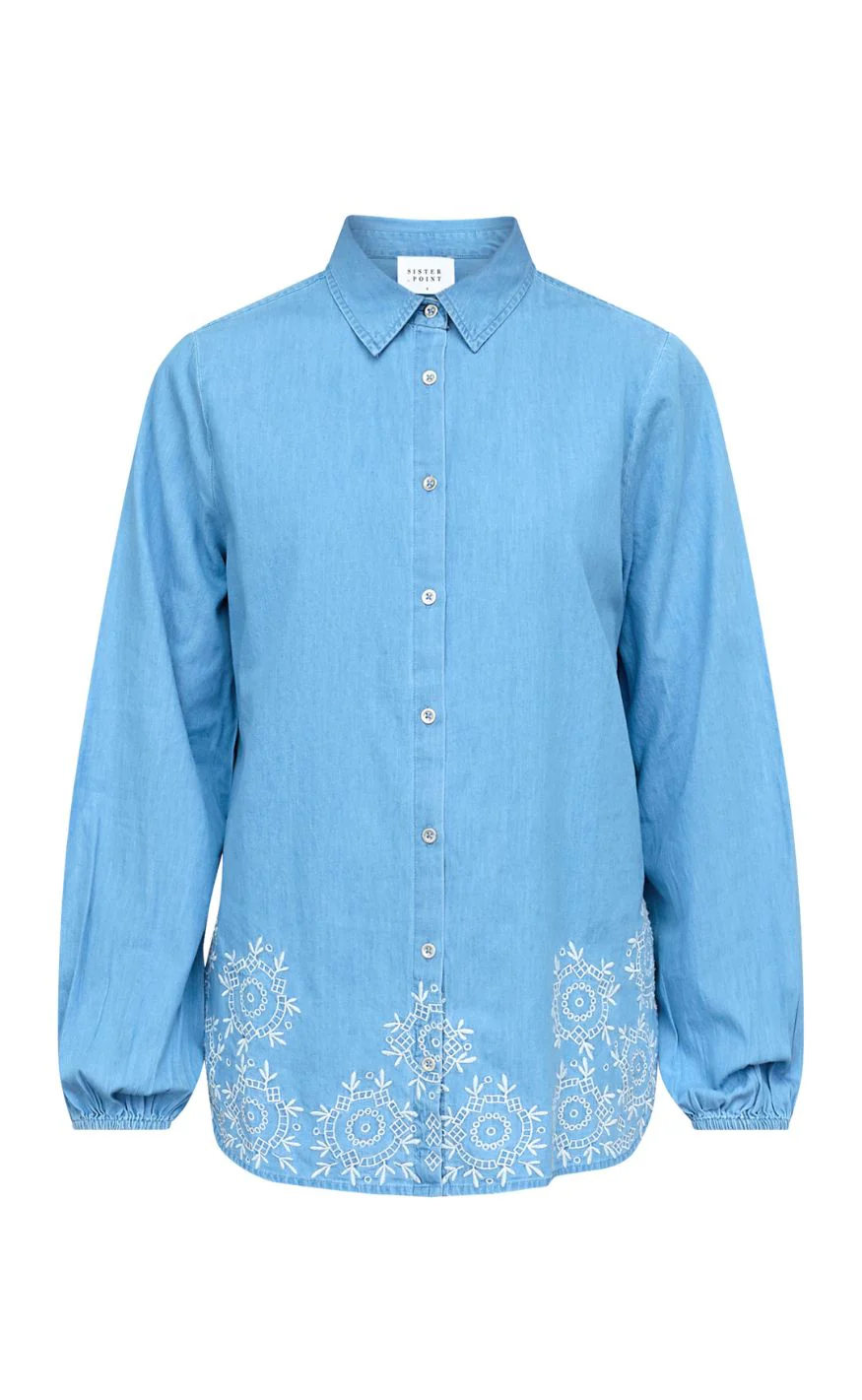 Sisters Point Skjorte - ISTEA-SH8 - L. Blue Denim