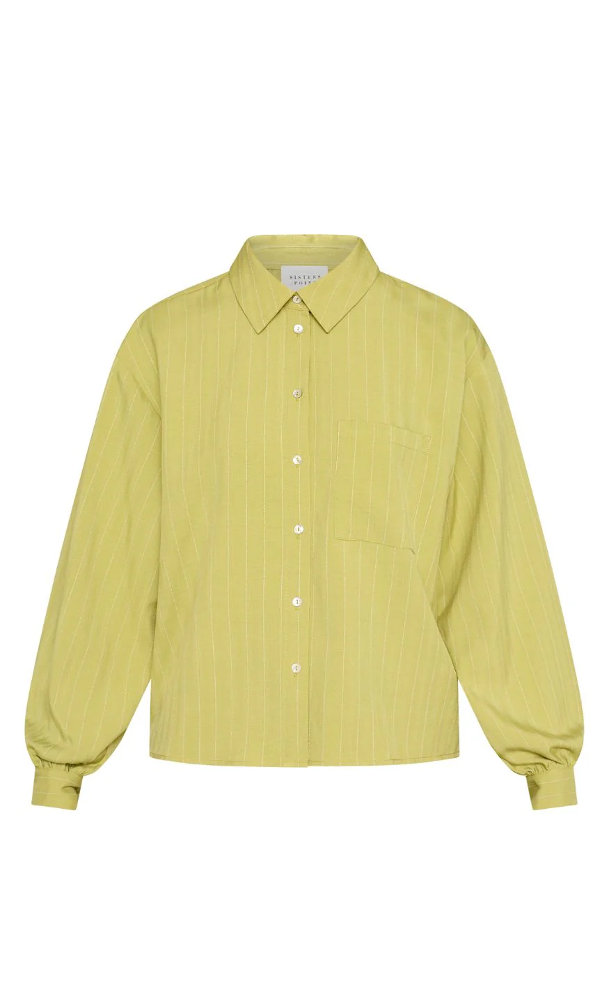 Sisters Point Skjorte - VERINA-SH3 - Lime Pinstripe