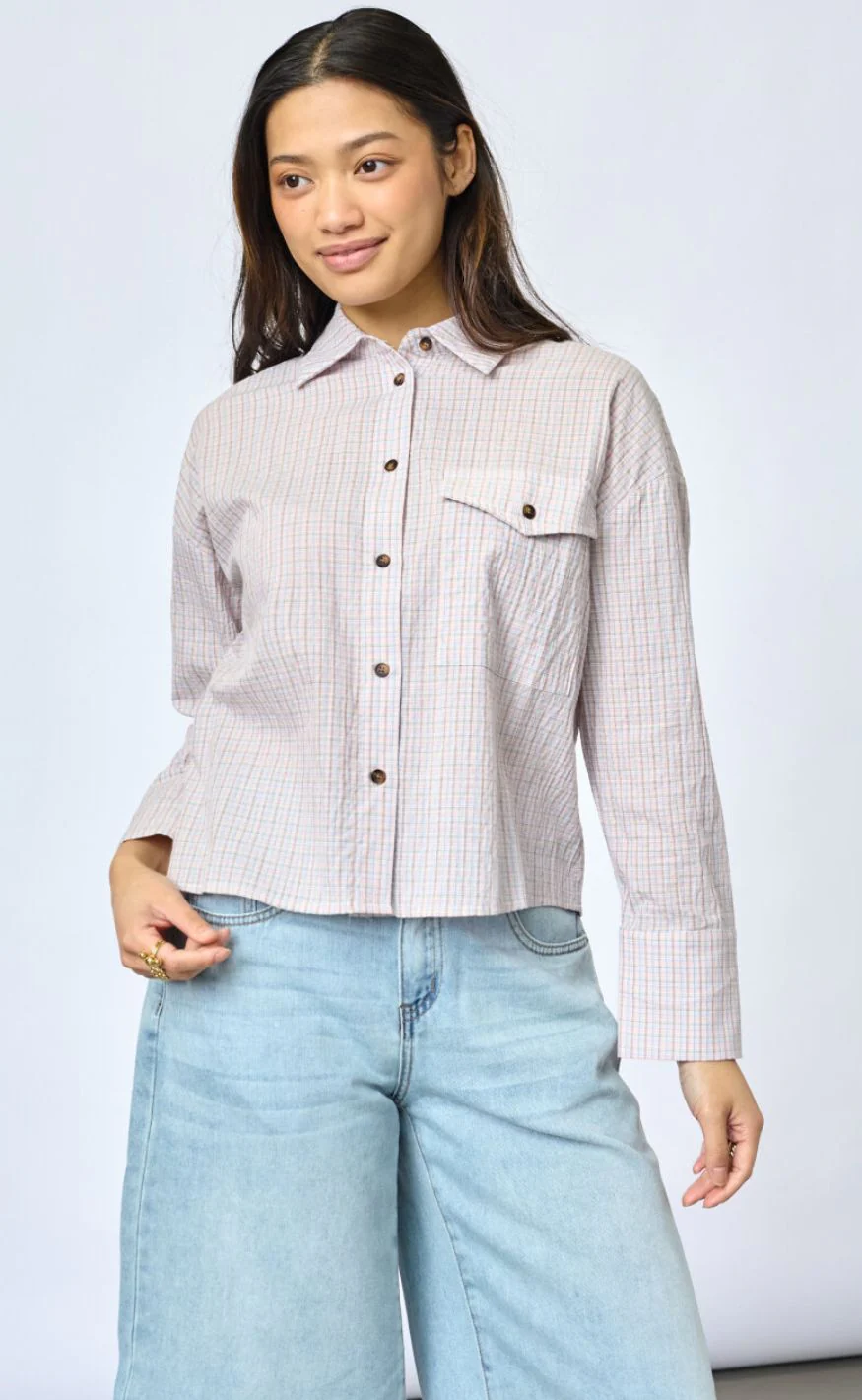 Sisters Point Skjorte - Vibeke-SH - Soft Rose Check - Image 7