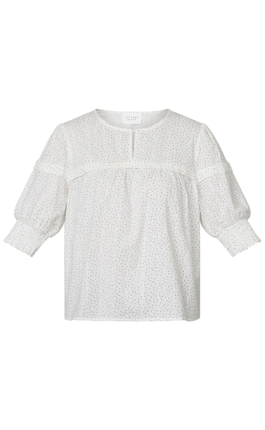 Sisters Point Top - EMRA-SS - Off White/Black
