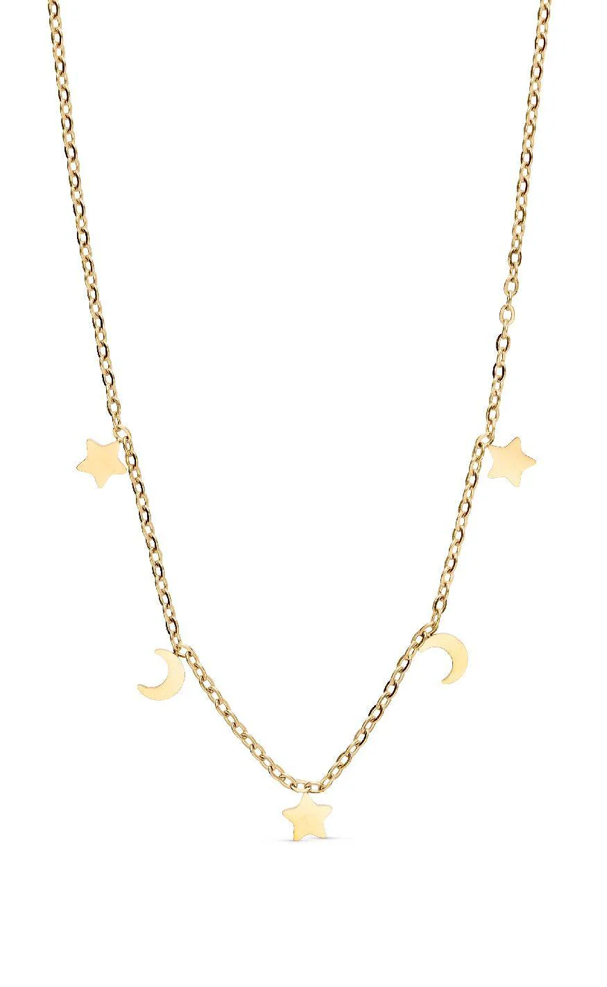 Smykkeli Copenhagen Halskæde - Porto Moon & Stars - Gold Colour