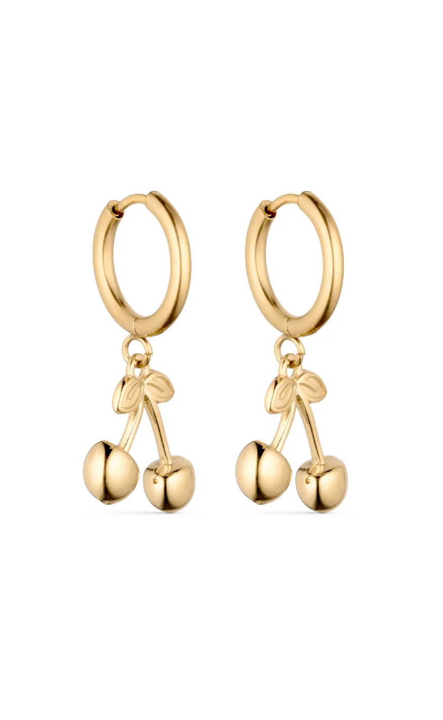 Smykkeli Copenhagen Øreringe - Chunky Cherry - Gold Colour