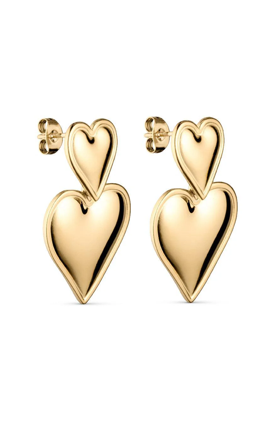 Smykkeli Copenhagen Øreringe - Marseille Heart - Gold Colour
