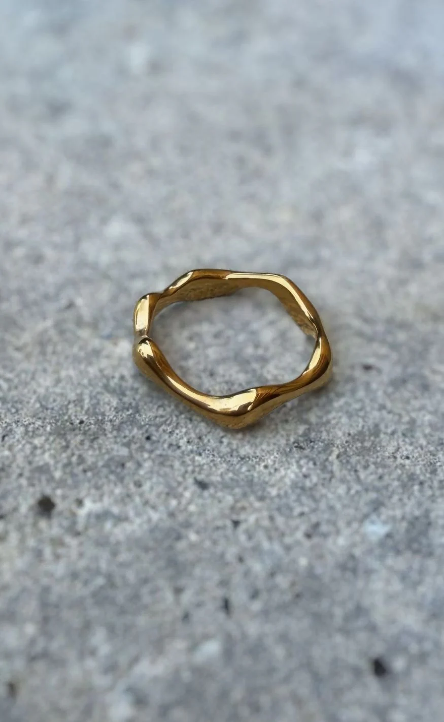 Smykkeli Copenhagen Ring - Big Wave - Golden Colour - Image 2