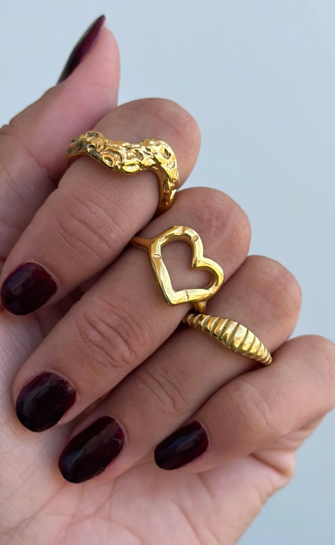 Smykkeli Copenhagen Ring - Twisted Crossaint Small - Golden Colour - Image 3