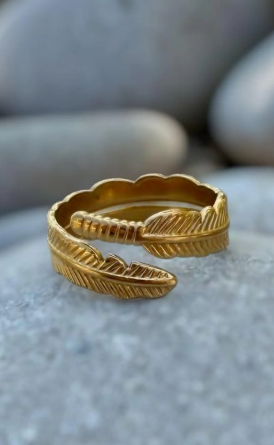 Smykkeli Copenhagen Ring - Leaf - Gold Colour - Image 3