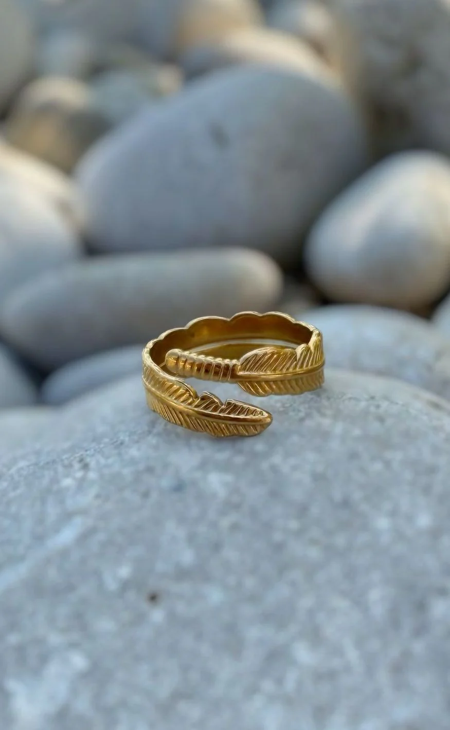 Smykkeli Copenhagen Ring - Leaf - Gold Colour - Image 4