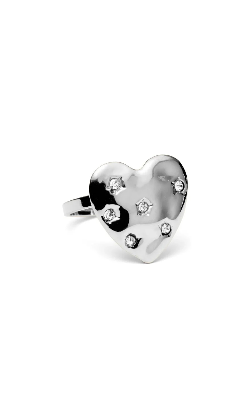 Smykkeli Copenhagen Ring - Chunky Heart - Silver Colour