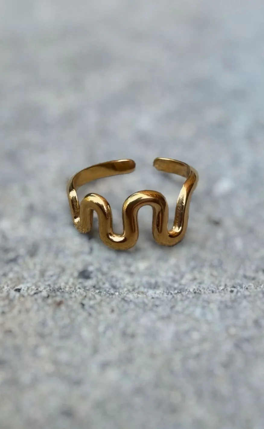 Smykkeli Copenhagen Ring - Wave - Golden Colour - Image 3