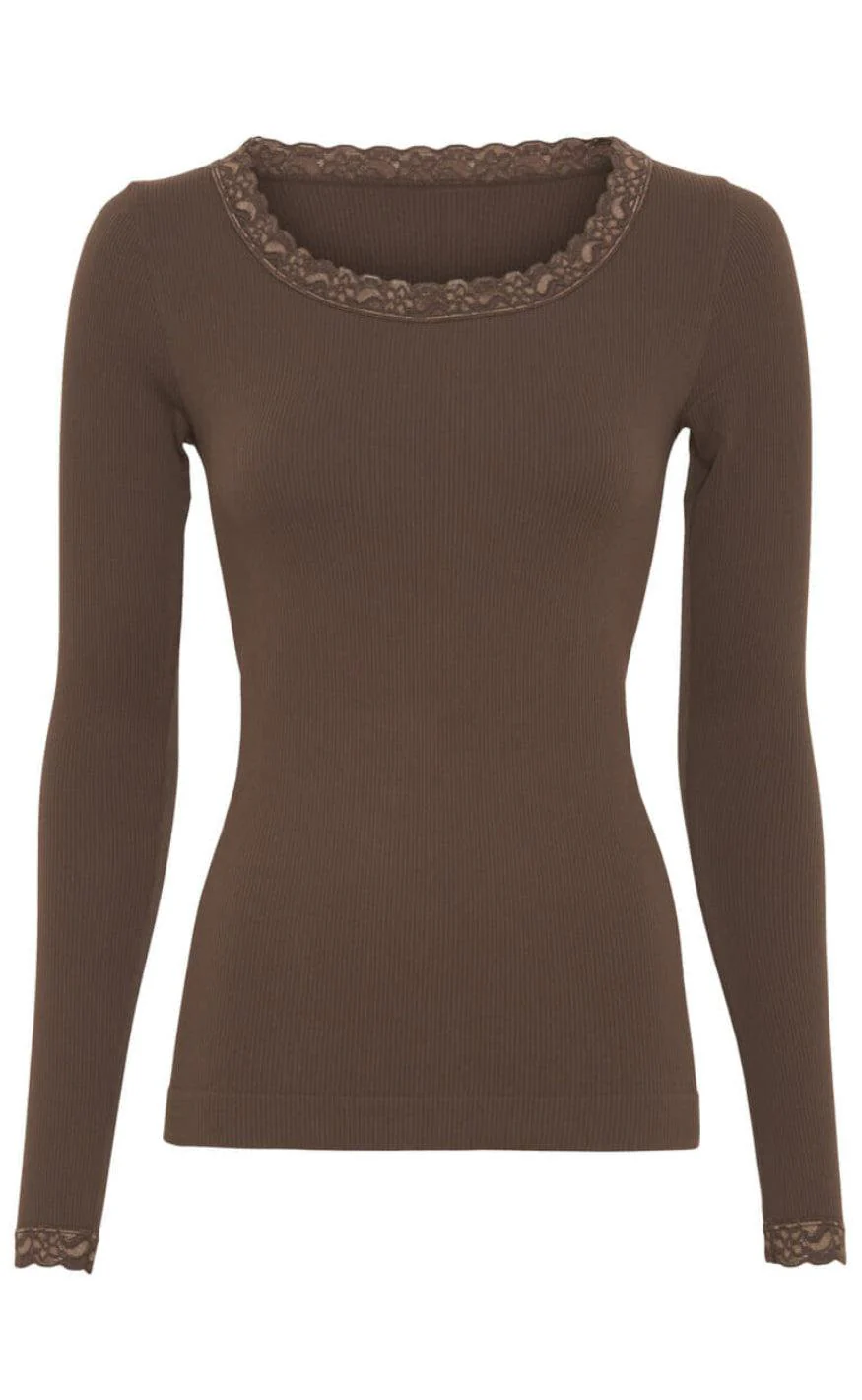 Tim & Simonsen Bluse - Frida Rib - Caffe / Noce - Image 2