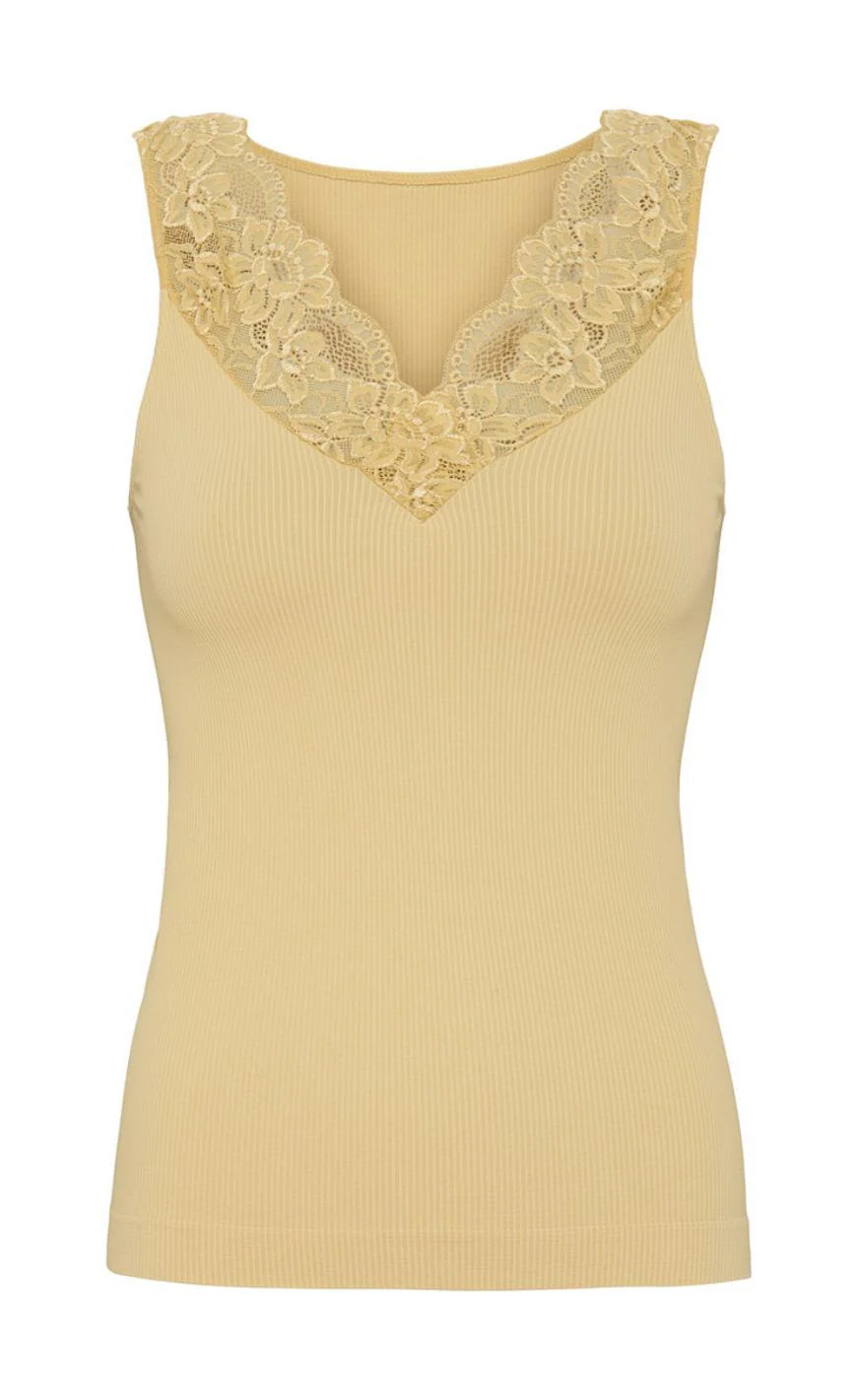 Tim & Simonsen Top - Belen V-lace - Mango (vendbar)