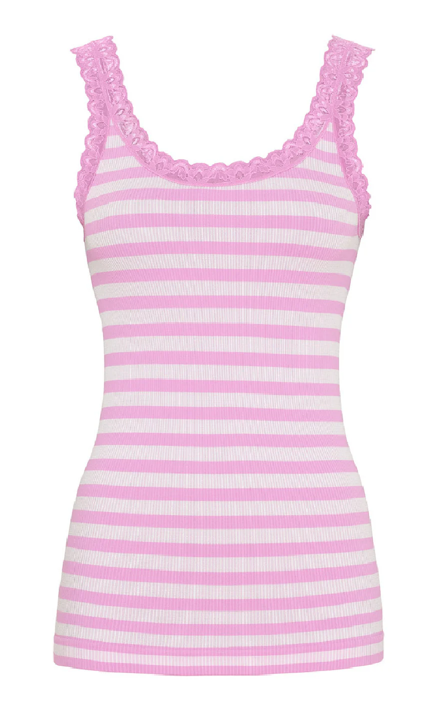 Tim & Simonsen Top - Isa Rib - Macaron/Bianco