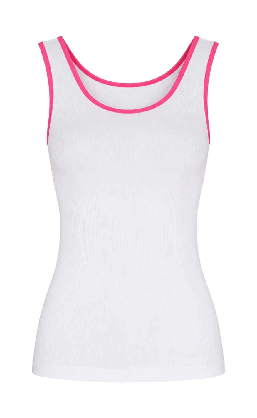 Tim & Simonsen Top - Marie Rib - Bianco/Bubble Flou