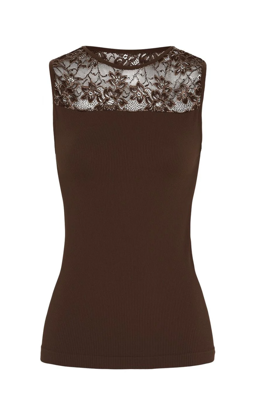 Tim & simonsen Top - Nancy Rib - Cioccolato